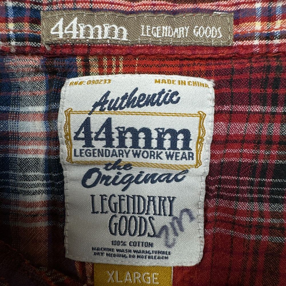 44 MM Plaid Shirt Men's Size X-Large Pearl Snap Long Sleeve - Picture 9 of 13